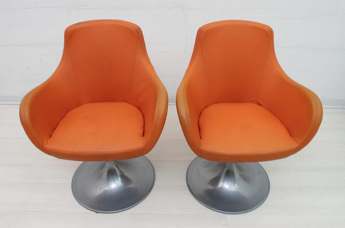 Pair of Mid-Century Modern Italian Swivel Armchairs, 1960s, photo 2 of 5