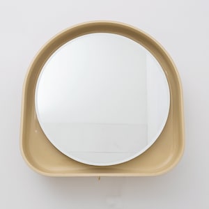 Retro mirror with light - Backlit mirror - Vintage mirror, 70s design - Italian design - Space Age mirror