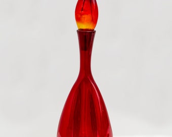 Large Murano glass vase/bottle, handmade, Italy, 1970s