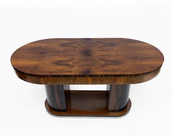 Art Deco Italian Walnut Dining Table, 1940