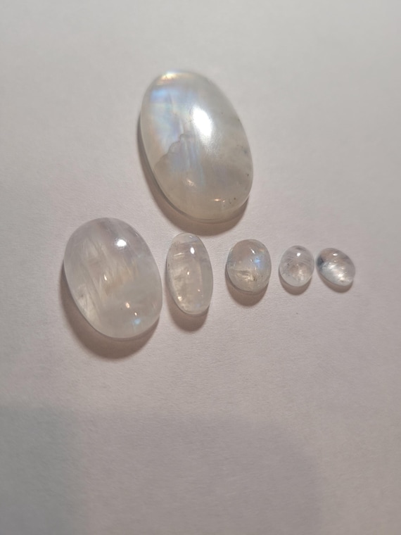 Rainbow Moonstone Oval Cabochon Gemstones Jewelry Supply