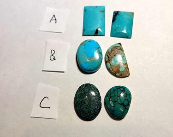 Turkos lösa cabochon ädelstenar set med 2 Jewel Supply