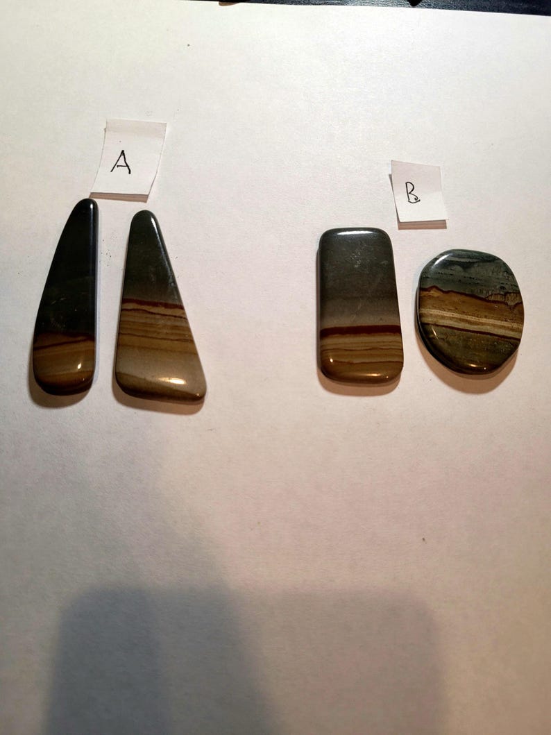 Landskap Jaspis Lös Cabochon Ädelstensset Smyckesleverans bild 2