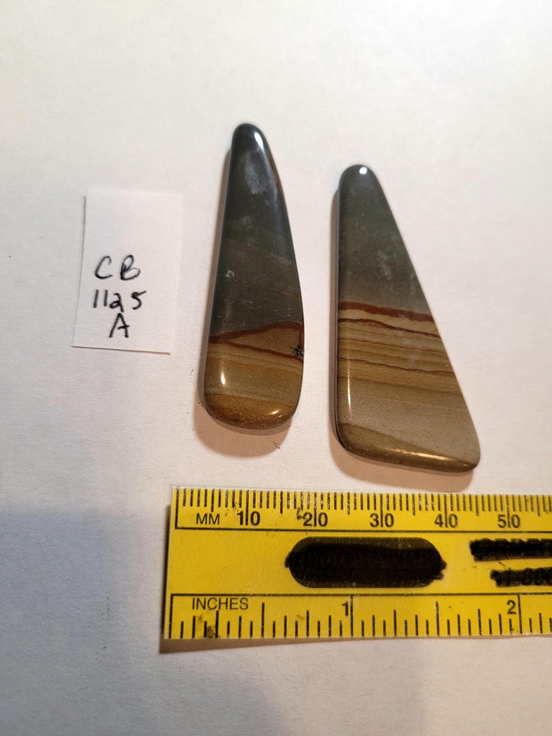 Landskap Jaspis Lös Cabochon Ädelstensset Smyckesleverans A. Triangles