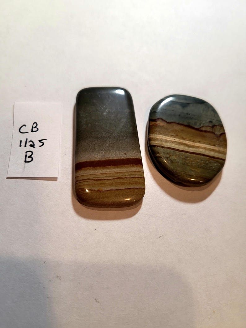 Landskap Jaspis Lös Cabochon Ädelstensset Smyckesleverans B. Rectangle & Oval