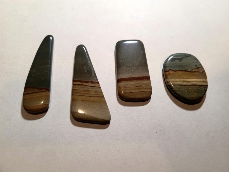 Landskap Jaspis Lös Cabochon Ädelstensset Smyckesleverans bild 3