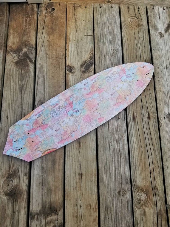 Custom Decorative Vintage World Map Skateboard Pennyboard Etsy
