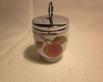 Small Royal Worcester Egg Coddler  fruit pattern