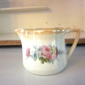 German lustreware creamer vintage creamer floral lustre milk jug Germany vintage