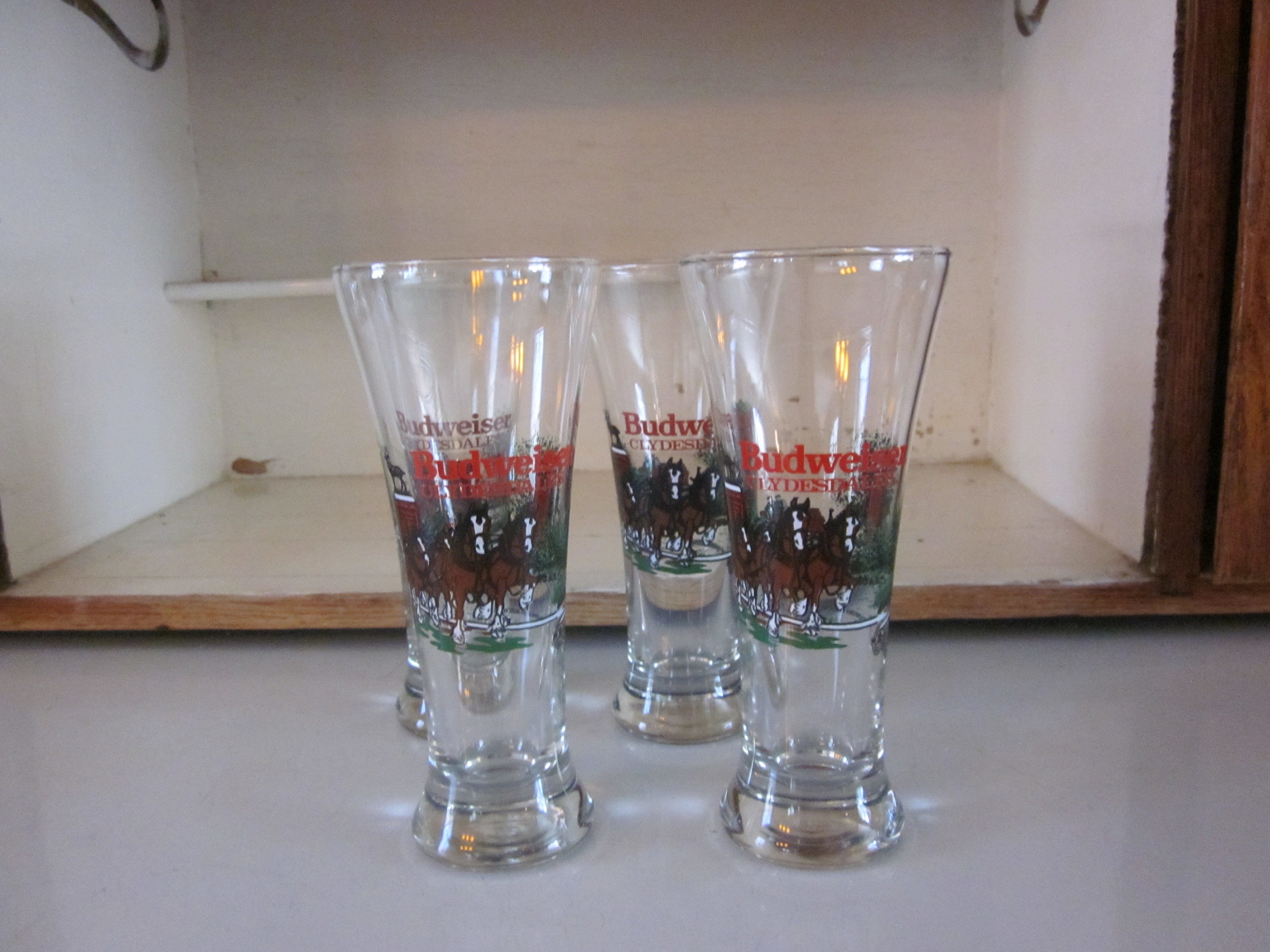 バドワイザー クライズデール ピルスナー グラス 4個セット 1991