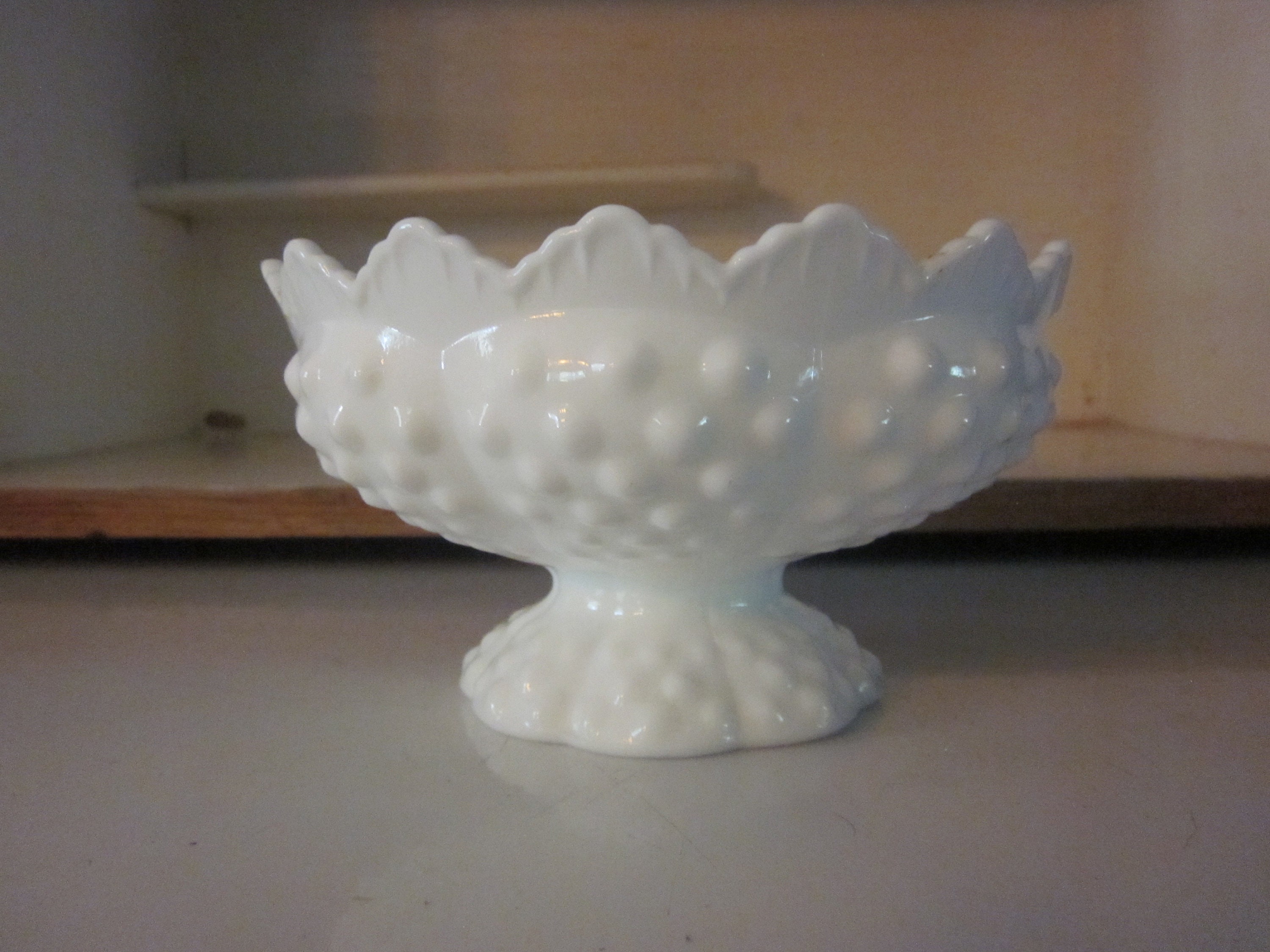 Fenton Hobnail Candle Bowl Fenton Milk Glass Vintage Glass Etsy