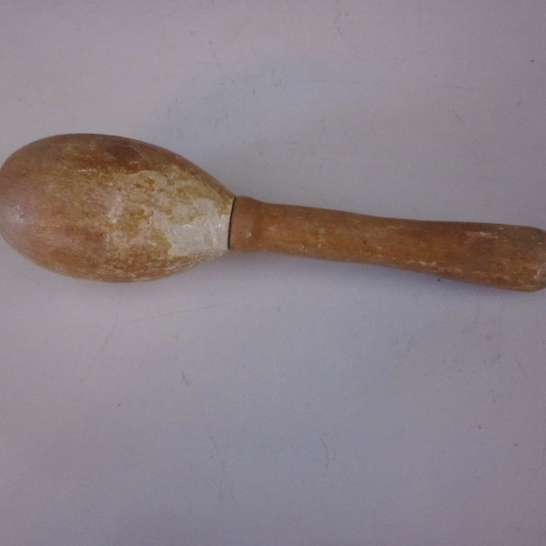 Wooden egg darner mending knitting handled darning egg natural wood chippy primitive