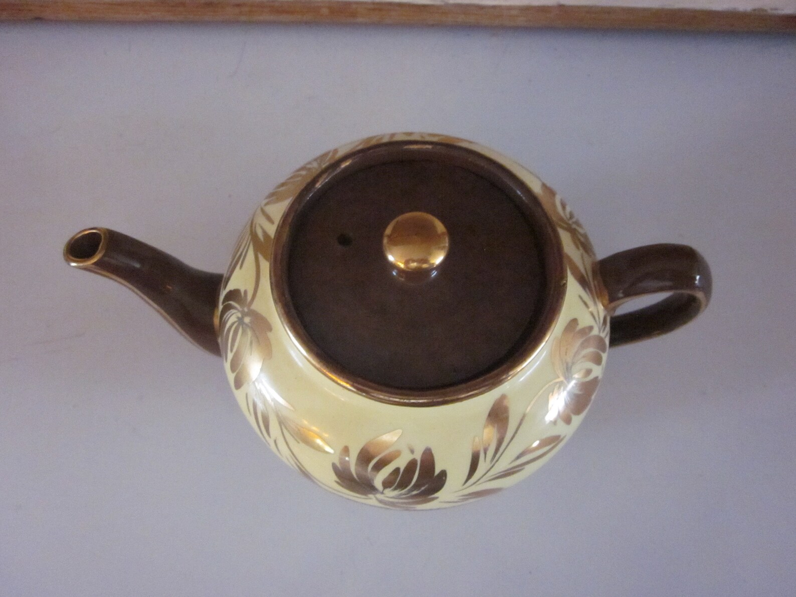 Sadler Brown Gold and Cream Teapot Vintage Sadler Teapot Etsy