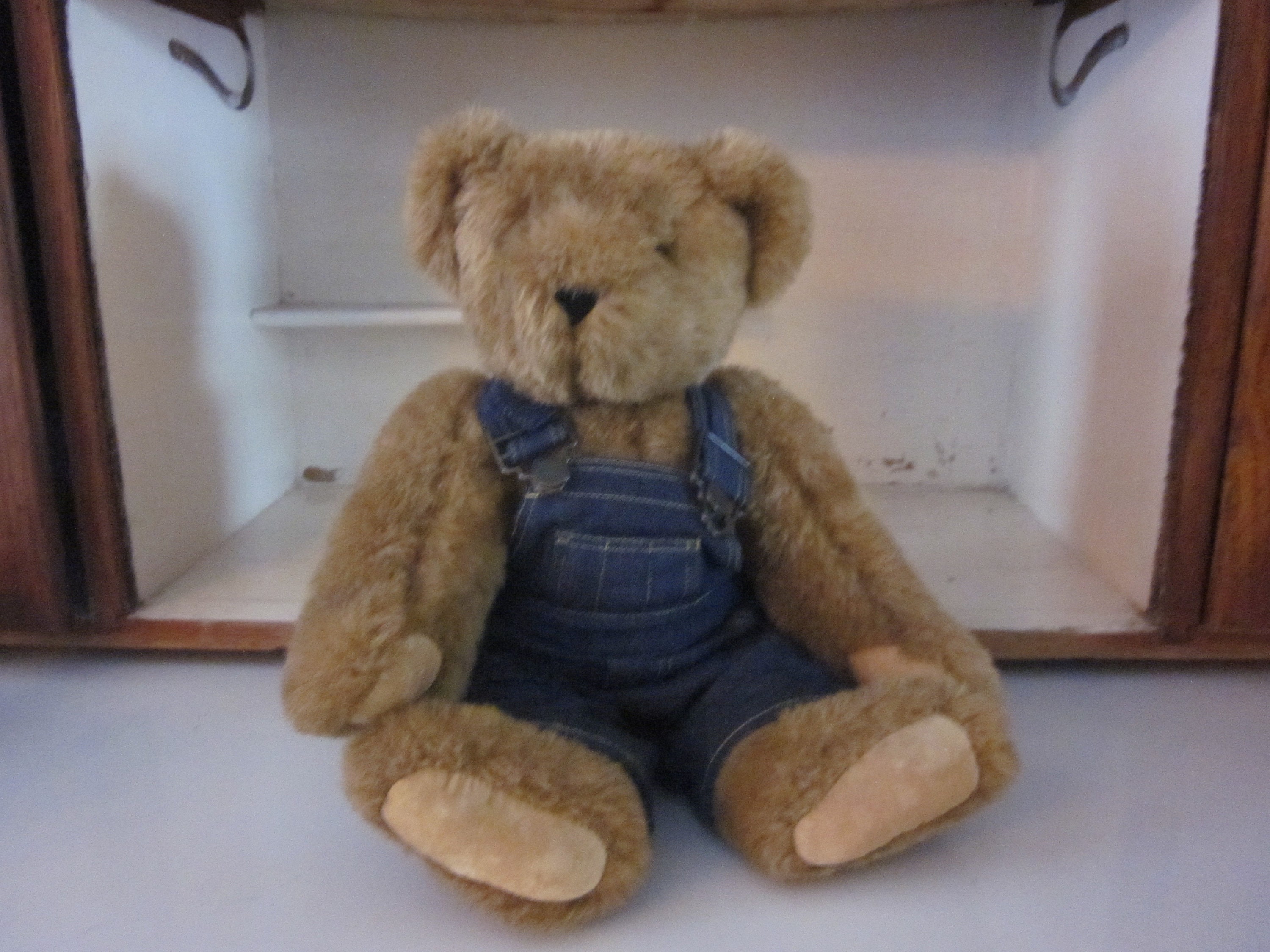 Vermont Teddy Bear Company Brown Teddy Bear in Overalls Etsy