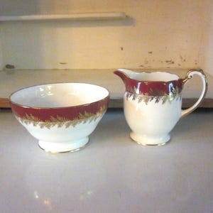 Hammersley large creamer and open sugar vintage Hammersley England cream pitcher and sugar bowl