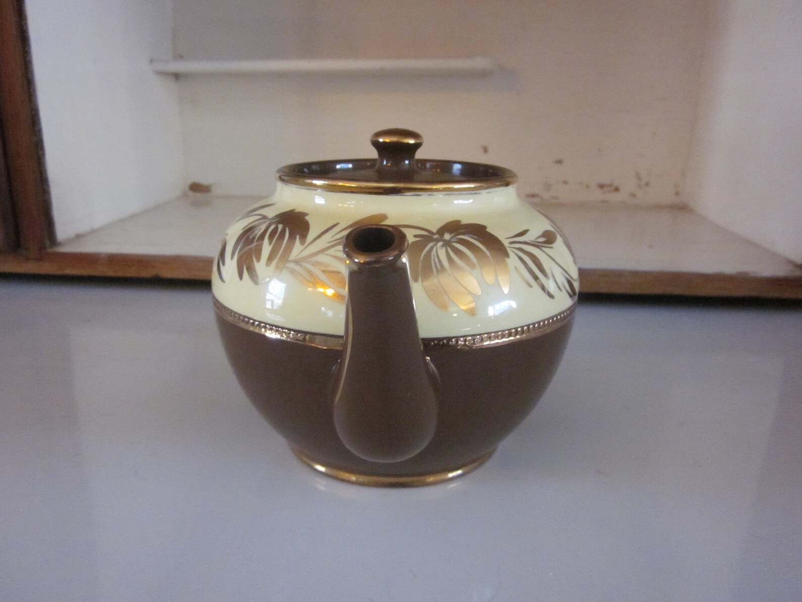 Sadler Brown Gold and Cream Teapot Vintage Sadler Teapot Etsy