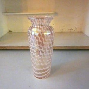 Royal Limited Crystal vase pink white swirl glass vase vintage vase