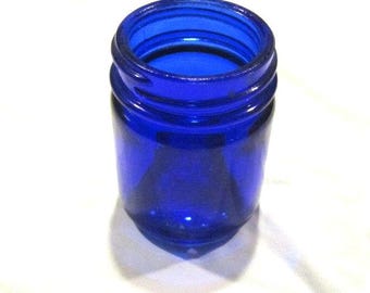 Vintage Vicks Vaporub-burk, koboltblått glas (utan lock)