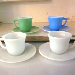 Tasses et soucoupes en verre pour petite hôtesse Hazel Atlas vintage, tasses et soucoupes à collectionner Hazel Atlas vintage