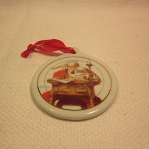 Norman Rockwell 1996 Christmas tree ornament  Reading Letters