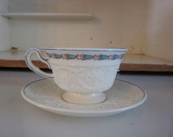 Vintage Wedgwood Patrician tekopp och fat, Morning Glory mönster