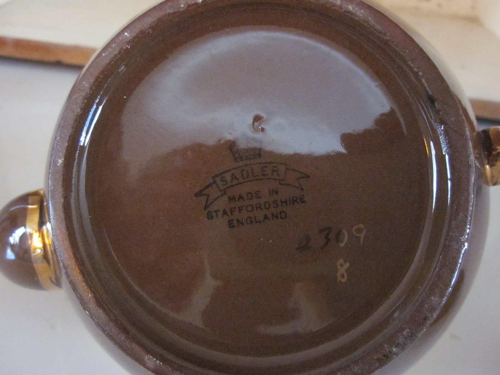 Sadler Brown Gold and Cream Teapot Vintage Sadler Teapot Etsy