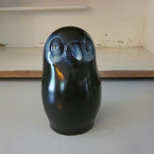 Hibou en céramique bleu figurine hibou collection chouette effraie hibou bleu décor à la maison