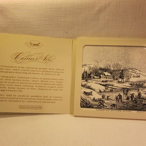 Currier and Ives Art Tile  American Winter Scene: Morning vintage tile vintage trivet