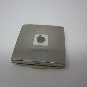Yardley of London vintage silvertone powder compact vintage Yardley cosmetics vintage vanity bath beauty