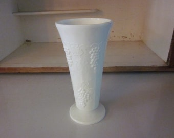 Indiana Colony Milk glass Paneled Grape vase  vintage Milk glass vase wedding decor white glass
