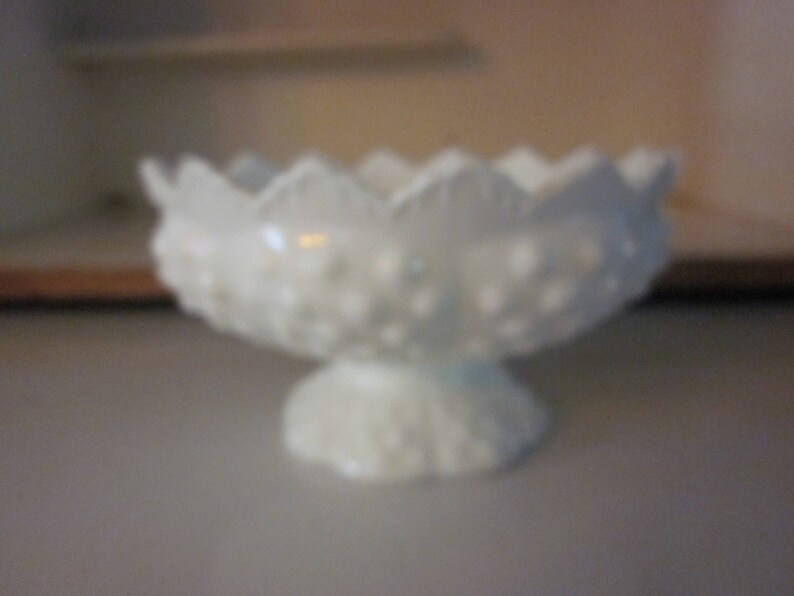Fenton Hobnail Candle Bowl Fenton Milk Glass Vintage Glass Etsy