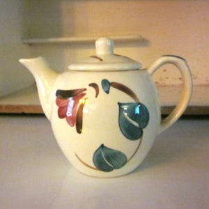 Tetera vintage Purinton Pottery Tetera floral Tetera de cerámica puritana Tetera de cerámica vintage Tetera de cerámica