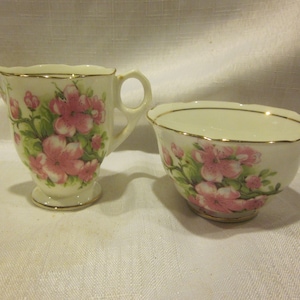 Crema Royal Stafford y tazón de azúcar abierto Inglés porcelana porcelana crema y azúcar Royal Stafford tazón de azúcar floral y crema