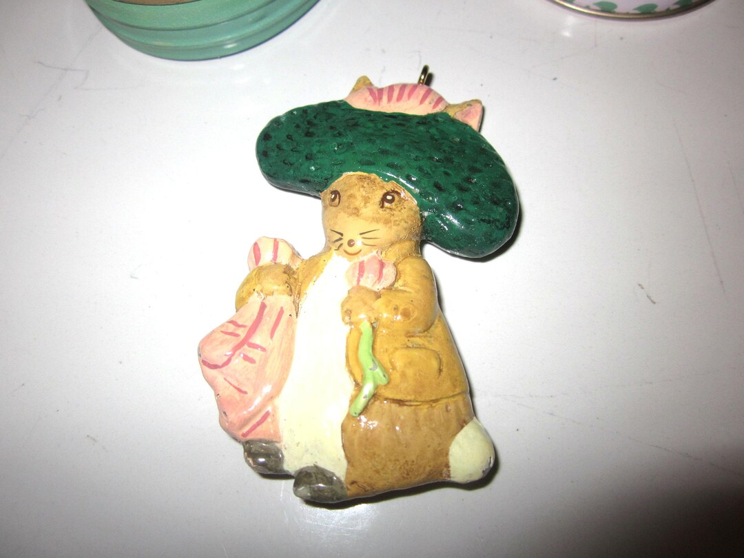 Schmid Benjamin Bunny Ceramic Ornament in Matching Tin 1988 Peter ...