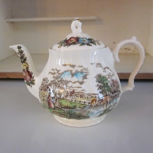 Sadler Country Life theepot vintage James Sadler theepot Engelse pastorale scène