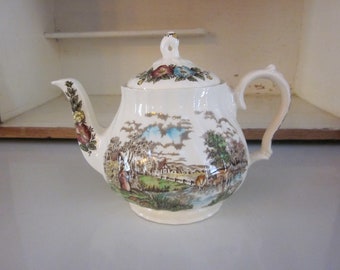 Sadler Country Life teapot vintage James Sadler teapot English pastoral scene