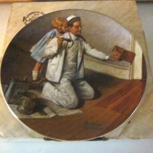 Norman Rockwell &quot;The Painter&quot; verzamelbord Edwin Knowles China Co originele doos 1983 genummerd Saturday Evening Post