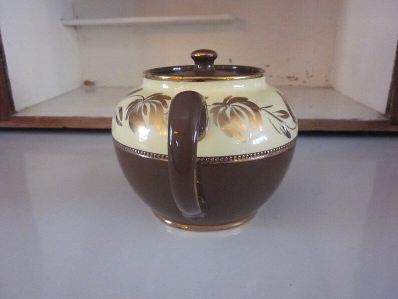 Sadler Brown Gold and Cream Teapot Vintage Sadler Teapot Etsy