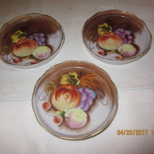Lovely hand-painted Lefton coasters 3 coasters vintage Lefton