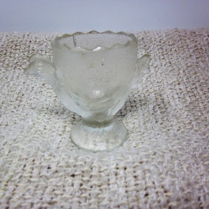 Glass chick egg cup, glass chicken cup, vintage egg cup. Easter, farmhouse, country kitchen