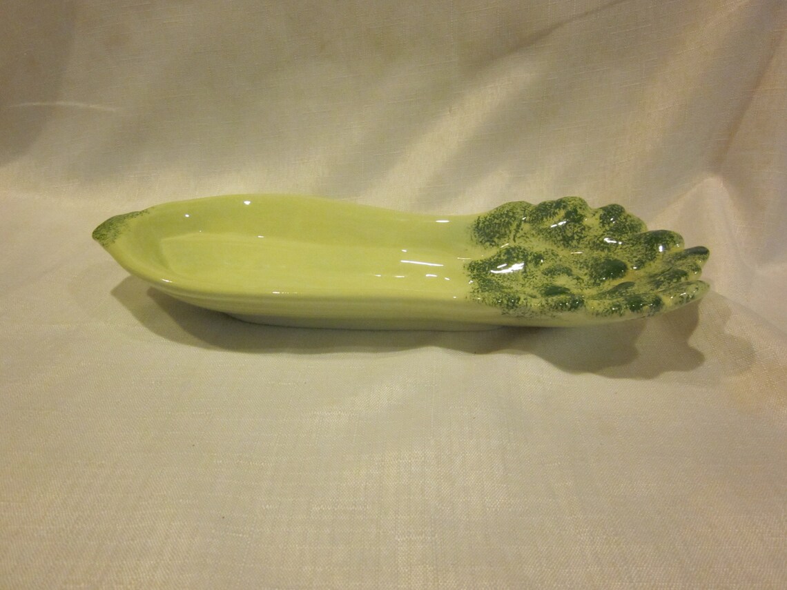 Vintage Ceramic Celery Dish Platter 1962 Hand Painted Etsy