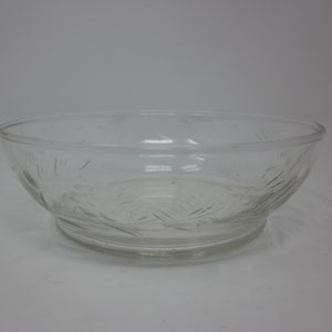 Small etched glass dish shallow glass dish berry dish candy dish nut dish