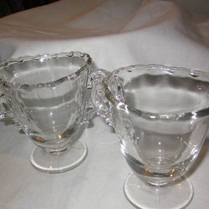 Vintage clear glass sugar and creamer set