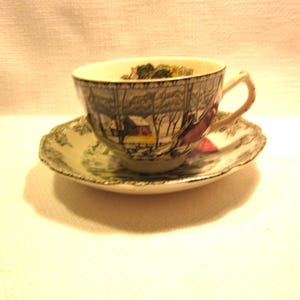 Johnson Brothers cup and saucer, from The Friendly Village pattern, The Ice House  England