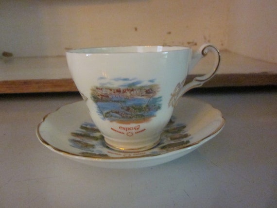 1967 Expo Canada Souvenir Teacup and Saucer, Montreal World's Fair