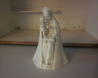 Goebel Hummel Flower Madonna and Child figurine Hummel porcelain Madonna white flower religious figurine