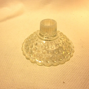 Opalescent moonstone hobnail glass candle holder vintage opalescent hobnail glass