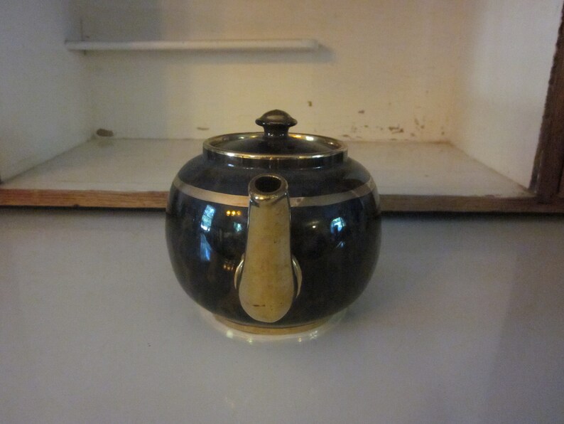 Brown and gold Burslem Sudlow brown betty teapot vintage teapot England