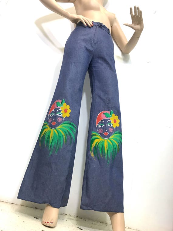 1970s Hand Painted Pants