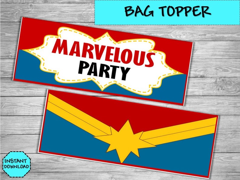 Captain Marvel Party Captain Marvel Decorations Etsy
